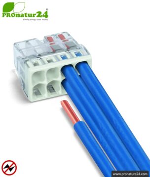 WAGO compact splicing connector | model 2273-208 | for 8 solid conductors | conductor cross-section 0.5 to 2.5 mm² | 450V / 24 A | alternative to classic connector blocks