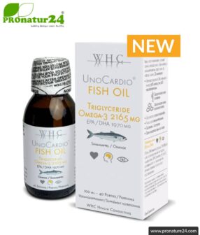 WHC UnoCardio ® Fish Oil | highly concentrated with natural orange flavour | OMEGA-3 fatty acids | 100 ml