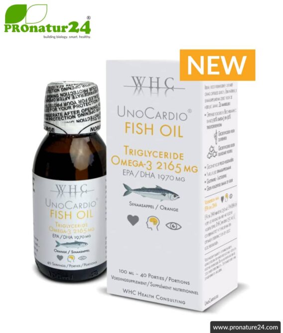WHC UnoCardio ® Fish Oil | highly concentrated with natural orange flavour | OMEGA-3 fatty acids | 100 ml