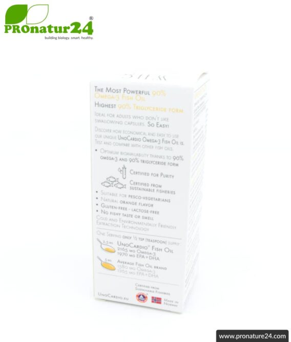 WHC UnoCardio ® Fish Oil | highly concentrated with natural orange flavour | OMEGA-3 fatty acids | 100 ml