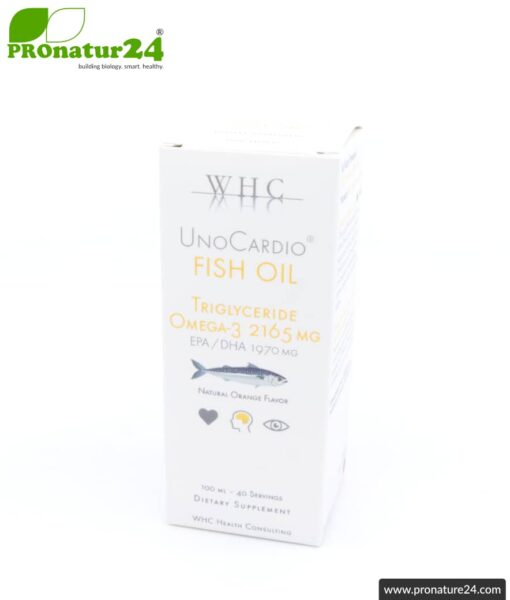 WHC UnoCardio ® Fish Oil | highly concentrated with natural orange flavour | OMEGA-3 fatty acids | 100 ml
