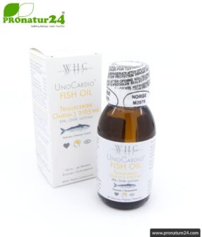 WHC UnoCardio ® Fish Oil | highly concentrated with natural orange flavour | OMEGA-3 fatty acids | 100 ml
