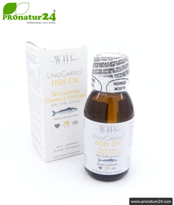 WHC UnoCardio ® Fish Oil | highly concentrated with natural orange flavour | OMEGA-3 fatty acids | 100 ml