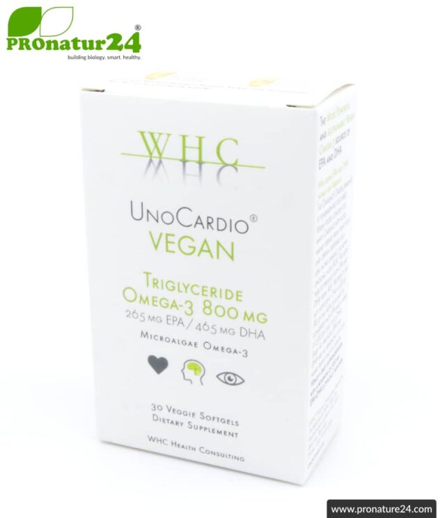 WHC UnoCardio ® Vegan | highest concentration of vegan omega-3 capsules | OMEGA-3 fatty acids | 60 capsules