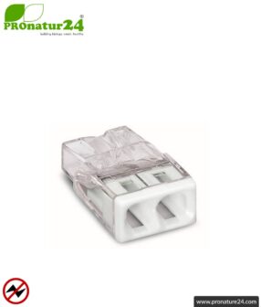 WAGO compact splicing connector | model 2273-202 | for 2 solid conductors | conductor cross-section 0.5 to 2.5 mm² | 450V / 24 A | 100 pieces per pack