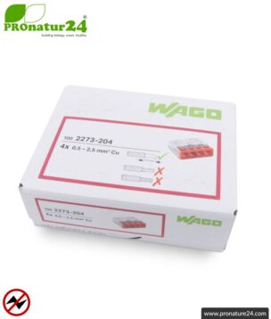 Wago 2273-205 Compact Push Wire Connectors for Junction Boxes 5 Conductor  White Terminal 100