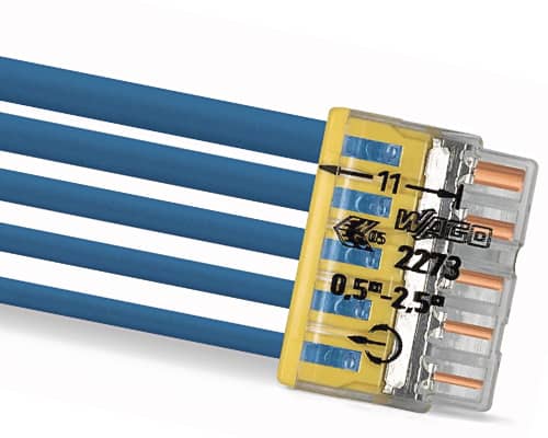 ▷ WAGO compact splicing connector, 2273-203 | 3 cables