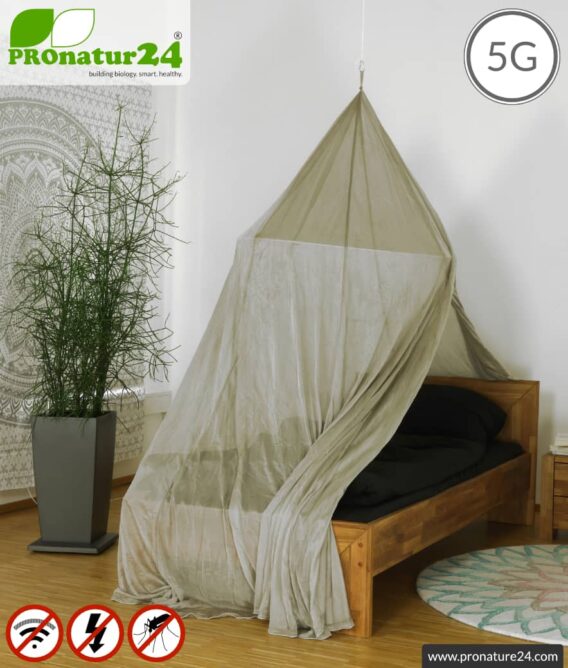 Shielding canopy Electrosmog PRO | 99.999% screening attentuation against WIFI, RF radiation (HF shielding up to 50dB) | groundable | effective against 5G! Pyramid.
