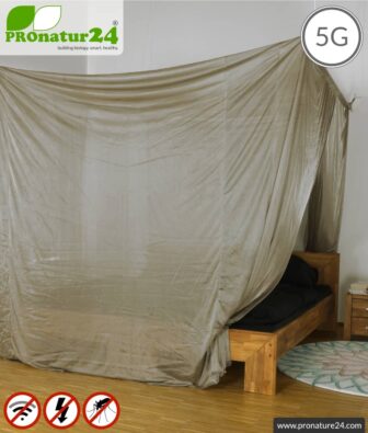 Shielding canopy Safecave Budget | DOUBLE BED BOX | 99.99% shielding effect electrosmog RF (up to 47 dB screening attenuation) | groundable LF | effective against 5G!