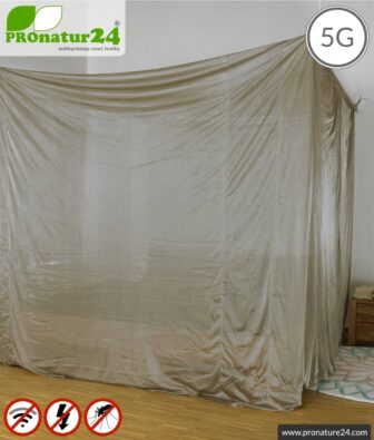 Shielding canopy Safecave Budget | DOUBLE BED BOX | 99.99% shielding effect electrosmog RF (up to 47 dB screening attenuation) | groundable LF | effective against 5G!