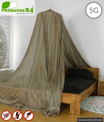 Shielding canopy Safecave Budget | DOUBLE BED PYRAMID | 99.99% shielding effect electrosmog RF (up to 47 dB screening attenuation) | groundable LF | effective against 5G!