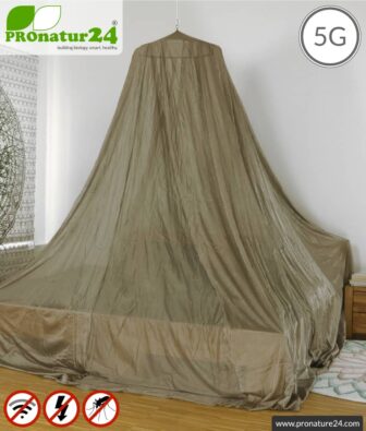 Shielding canopy Safecave Budget | DOUBLE BED PYRAMID | 99.99% shielding effect electrosmog RF (up to 47 dB screening attenuation) | groundable LF | effective against 5G!
