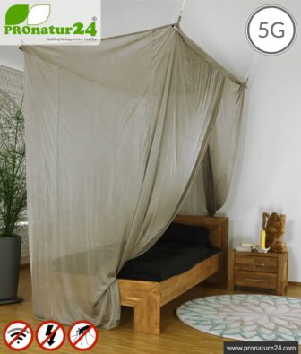 Shielding canopy Safecave Budget | SINGLE BED BOX | 99.99% shielding effect electrosmog RF (up to 47 dB screening attenuation) | groundable LF | effective against 5G!