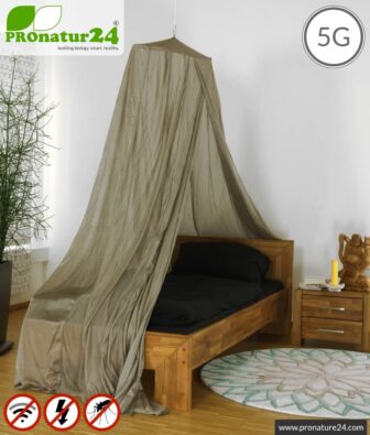 Shielding canopy Safecave Budget | SINGLE BED PYRAMID | 99.99% shielding effect electrosmog RF (up to 47 dB screening attenuation) | groundable LF | effective against 5G!