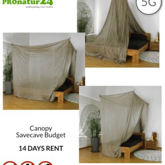 TEST! Shielding canopy Safecave Budget 14 days risk-free rental (€298 + deposit) | 99.99% shielding effect electrosmog RF (up to 44 dB screening attenuation) | groundable LF