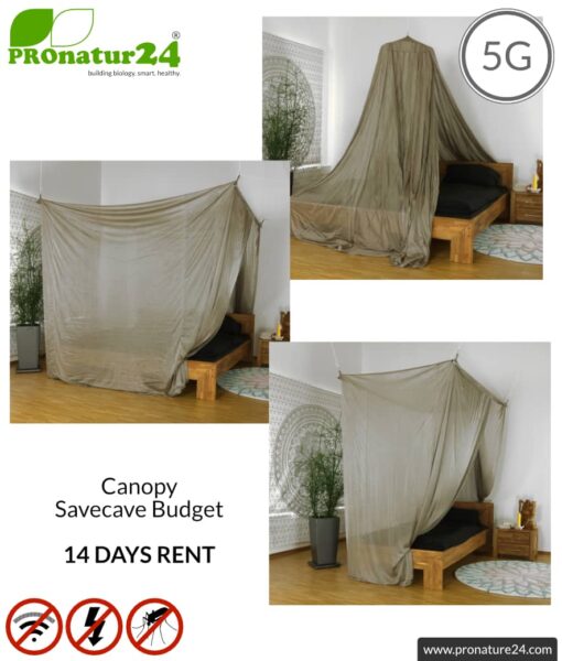 TEST! Shielding canopy Safecave Budget 14 days risk-free rental (€ 298 + deposit) | 99.99% shielding effect electrosmog RF (up to 47 dB screening attenuation) | groundable LF