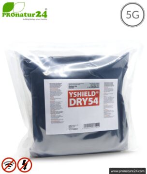 Special shielding paint DRY54 in powder form | up to 99.99999% shielding attentuation effectiveness (up to 75dB) | LF grounding necessary | effective for 5G!
