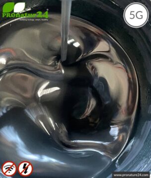 Special shielding paint DRY54 in powder form | up to 99.99999% shielding attentuation effectiveness (up to 75dB) | LF grounding necessary | effective for 5G!