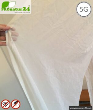 NATURELL ™ shielding fabric | ideal for curtains and canopies | RF shielding up to 38dB from electrosmog caused by RF, WIFI, DECT, LTE | TÜV-SÜD quality tested | 5G ready!