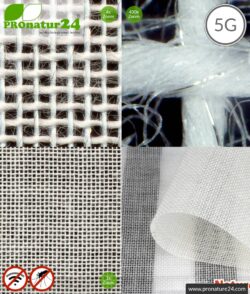 NATURELL ™ shielding fabric | ideal for curtains and canopies | RF shielding up to 38dB from electrosmog caused by RF, WIFI, DECT, LTE | TÜV-SÜD quality tested | 5G ready!