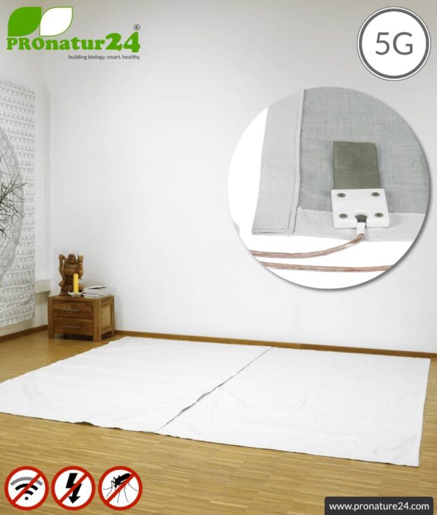 Shielding floor mat | Radiation protection against radio up to over 99.99% (41dB) | Grounding LF possible Effective against 5G!