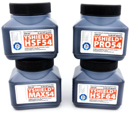 Sample set HF shielding paints | Protection against electrosmog EMF with 250 mL filling quantity each | Perfect for material tests in practice before purchase