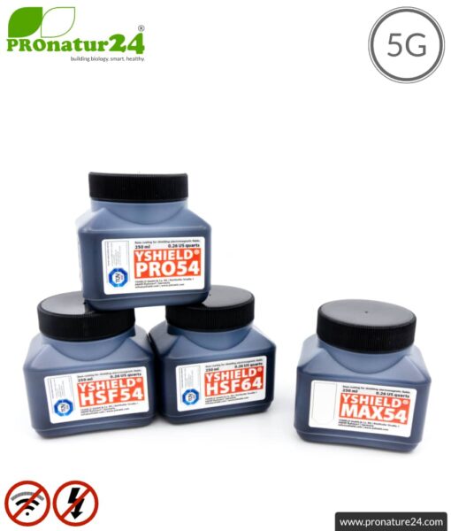Sample set HF shielding paints | Protection against electrosmog EMF with 250 mL filling quantity each | Perfect for material tests in practice before purchase