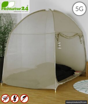 Shielding tent SAFECAVE QUEEN | > 99.99 % shielding effect (screening attentuation up to 47 dB) | anti-electrosmog full protection | free-standing, without ceiling suspension | LF groundable