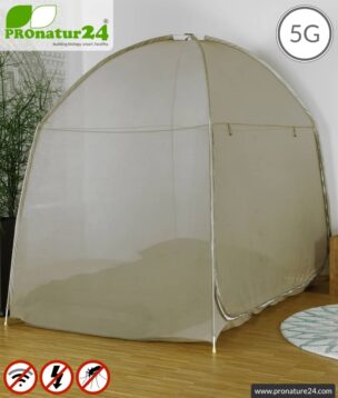 Shielding tent SAFECAVE QUEEN | > 99.99 % shielding effect (screening attentuation up to 47 dB) | anti-electrosmog full protection | free-standing, without ceiling suspension | LF groundable