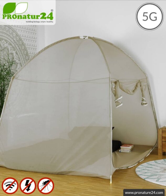 Shielding tent SAFECAVE SUPERKING | up to 99.99 % shielding effect (screening attentuation up to 47 dB) | anti-electrosmog full protection | free-standing, without ceiling suspension | LF groundable