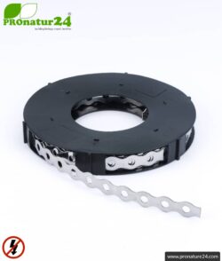 Stainless steel perforated tape | metal strap for grounding of reinforcement fabric, shielding mesh and shielding fleece