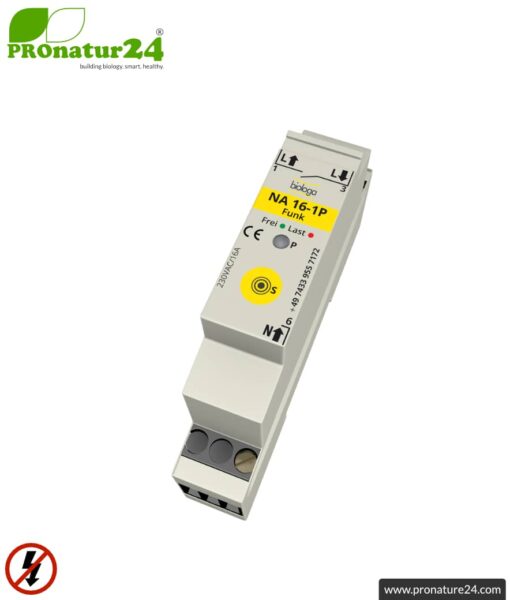 Demand switch NA 16-1P radio with dual operating mode | master switch set-up | building biological radio technology according to EnOcean standard | LED control lamp included