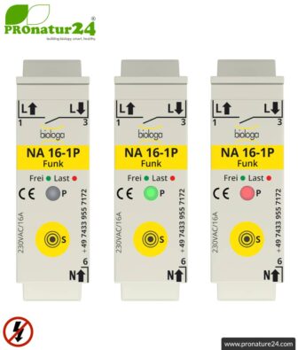 Demand switch NA 16-1P radio with dual operating mode | master switch set-up | building biological radio technology according to EnOcean standard | LED control lamp included