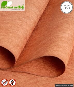 Shielding fleece SAPHIR | Fibre fleece with copper coating | up to 99.999 % shielding effect (HF shielding attenuation up to 56 dB) | 100 cm width. Grounding NF necessary. Effective against 5G!