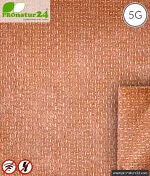 Shielding fleece SAPHIR | Fibre fleece with copper coating | up to 99.999 % shielding effect (HF shielding attenuation up to 56 dB) | 100 cm width. Grounding NF necessary. Effective against 5G!