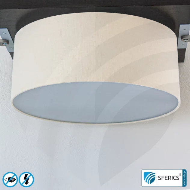 Shielded ceiling lamp LA-DL47 | lampshade made of linen, natural | incl. 6 building biology optimised, flicker-free LED bulbs | G9 socket