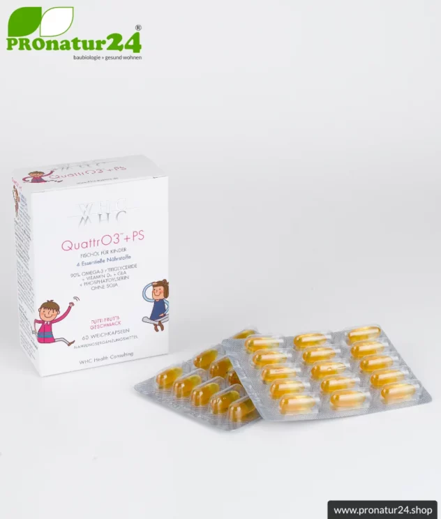 WHC QUATTRO3™ + PS fish oil complex | Omega 3 for children | 60 softgels