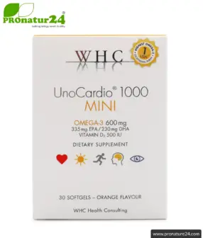 WHC UnoCardio® 1000 MINI + Vitamin D | OMEGA-3 fatty acids | 30 softgels 9 WHC UnoCardio® 1000 MINI + Vitamin D | OMEGA-3 fatty acids | 30 softgels