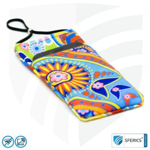 Cell phone case eWall | Special edition rainbow.flower | Anti electrosmog incl. 5G | 3in1 protection incl. RFID data protection | iPhone, Android, Smartphone, etc.