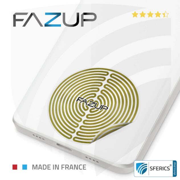 FAZUP special set | Limited edition GOLD plus ferrite core for the headset cable | Passive antenna for regulation and reduction from cell phone radiation / electrosmog.