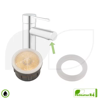 Water Flow Restrictor / Regulator Faucet Aerator Insert ecoturbino® ET5 | Sink Water Saver | Saving Water and Energy (Electricity) | Reduce Costs by up to 40%