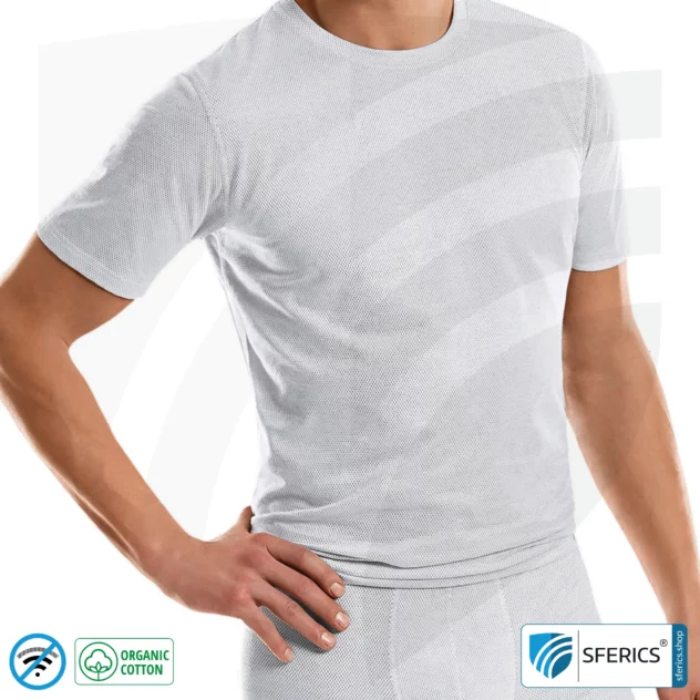 Shielding ANTIWAVE clothing for men | short sleeve | Protection up to 30 dB against HF electrosmog (mobile phone, WIFI, LTE) | | Ideal for Electro-sensitive Individuals.