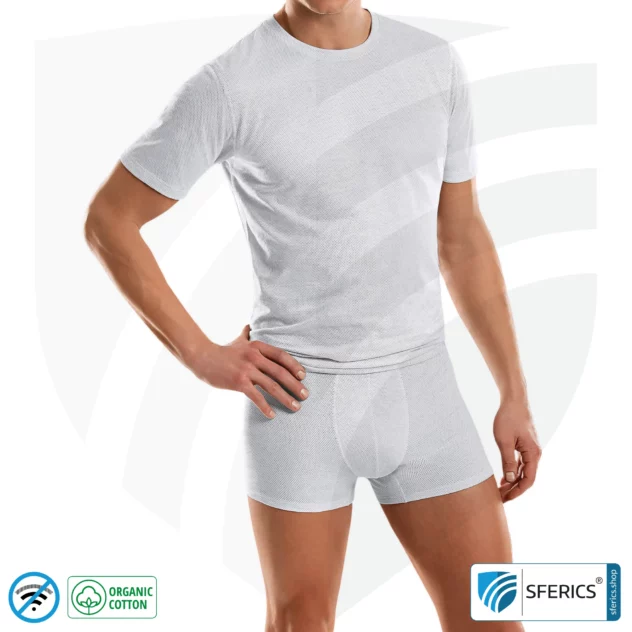 Shielding ANTIWAVE clothing for men | short sleeve | Protection up to 30 dB against HF electrosmog (mobile phone, WIFI, LTE) | | Ideal for Electro-sensitive Individuals.