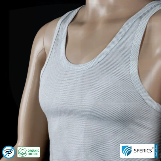 Shielding ANTIWAVE clothing for men | short sleeve | Protection up to 30 dB against HF electrosmog (mobile phone, WIFI, LTE) | | Ideal for Electro-sensitive Individuals.