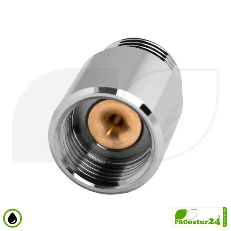 ecoturbino® DELUXE ET10L water-saving shower adapter | Save water and energy (gas, electricity) | Reduce costs by up to 40% when showering + emptying the shower head | silver