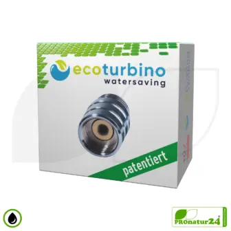 Water-Saving Shower Adapter | Save Water and Energy (Gas, Electricity) | Reduce Costs by up to 40% when Showering + Emptying the Shower Head | 4 Colors | ecoturbino® ET10L 10 ecoturbino® ET10L Water-saving Shower Adapter | Save water and energy (electricity) | Reduce costs by up to 40% when showering + emptying the shower head | 4 colors