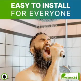 Water-Saving Shower Adapter | Save Water and Energy (Gas, Electricity) | Reduce Costs by up to 40% when Showering + Emptying the Shower Head | 4 Colors | ecoturbino® ET10L 9 Easy to install for everyone