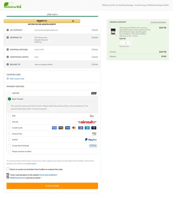 Checkout PROnatur24