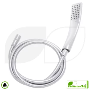 Showerhead DELUXE Shower SET 10 Legio | ecoturbino® ET10L Water-saving Adapter + Shower Hose + DESIGN Shower Head | Silver