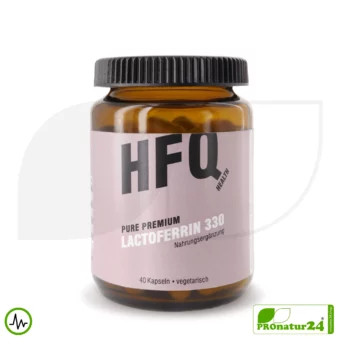 Lactoferrin 330 by HFQ | 40 capsules each containing 330 mg of the purest quality | Pure Premium - pure Lactoferrin
